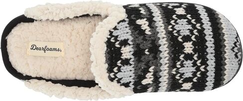 Dearfoams Women's Erin Fairisle Extended Tab Scuff Slipper in Saudi Arabia