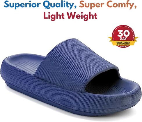 Genuine Pillow Slippers for Women and Men | House Slides Shower Sandals | Extremely Comfy | Cushioned Thick Sole | Cloud Slides | Lightweight Non-Slip Easy to Clean in Kuwait