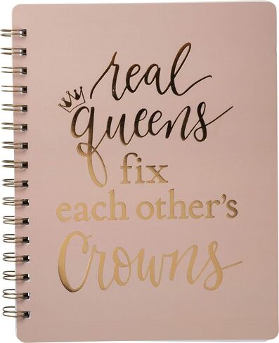 By Kathy Real Queens Fix Each Other's Crowns Spiral Notebook in Blush Palette 7" x 9" x 0.50", 101591 in Saudi Arabia