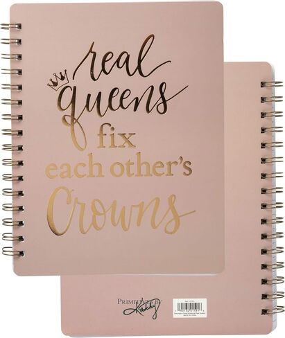 By Kathy Real Queens Fix Each Other's Crowns Spiral Notebook in Blush Palette 7" x 9" x 0.50", 101591 in Saudi Arabia