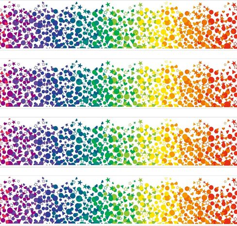 80 ft Bulletin Board Borders Stickers for Classroom Colorful Rainbow Confetti Self Adhesive Trim Chalkboard Scalloped Border for Kids School Classroom Whiteboard Wall Window Home Decoration in Saudi Arabia