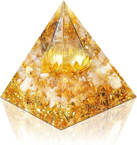 أورجون هرم زهرة الحياة أهرامات أورجونيت، بلورات شفاء وأحجار شفاء، كريستال كوارتز شفاف لتقليل التوتر شقرا ريكي شفاء التأمل يجذب الثروة والحظ والازدهار والنجاح in Kuwait