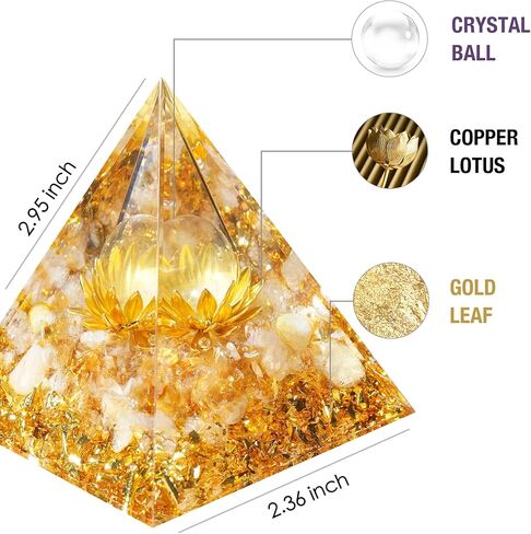 أورجون هرم زهرة الحياة أهرامات أورجونيت، بلورات شفاء وأحجار شفاء، كريستال كوارتز شفاف لتقليل التوتر شقرا ريكي شفاء التأمل يجذب الثروة والحظ والازدهار والنجاح in Kuwait