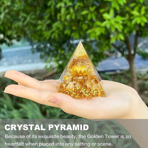 أورجون هرم زهرة الحياة أهرامات أورجونيت، بلورات شفاء وأحجار شفاء، كريستال كوارتز شفاف لتقليل التوتر شقرا ريكي شفاء التأمل يجذب الثروة والحظ والازدهار والنجاح in Kuwait