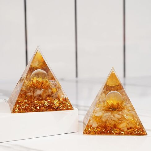 أورجون هرم زهرة الحياة أهرامات أورجونيت، بلورات شفاء وأحجار شفاء، كريستال كوارتز شفاف لتقليل التوتر شقرا ريكي شفاء التأمل يجذب الثروة والحظ والازدهار والنجاح in Kuwait