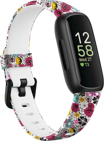 FitTurn [6 عبوات من الأربطة المتوافقة مع جهاز تتبع اللياقة البدنية Fitbit إلهام 3 للنساء والرجال والفتيات وأساور معصم رياضية بديلة قابلة للتعديل بنمط ملون من السيليكون لإلهام 3 ساعات ذكية in Saudi Arabia