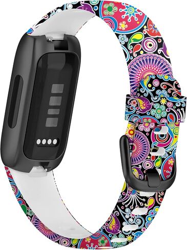 FitTurn [6 عبوات من الأربطة المتوافقة مع جهاز تتبع اللياقة البدنية Fitbit إلهام 3 للنساء والرجال والفتيات وأساور معصم رياضية بديلة قابلة للتعديل بنمط ملون من السيليكون لإلهام 3 ساعات ذكية in Saudi Arabia