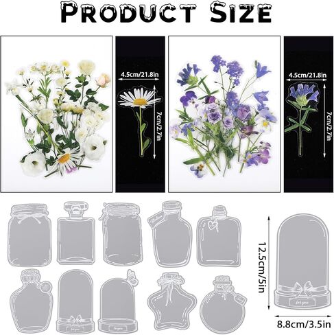 120 Pcs DIY Transparent Dried Flower Bookmarks ，Clear Bookmarks for Pressed Flowers for Making Bookmarks and Other Crafts（Include Clear Bookmarks Dried Flowers） in Saudi Arabia