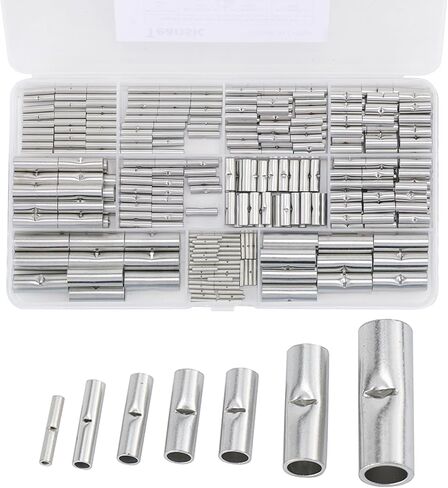 40 Pcs Non Insulated Butt Connectors Kit AWG 4 6 8 Gauge Uninsulated Butt Connectors Electrical Wire Crimp Ferrule Terminals in Saudi Arabia