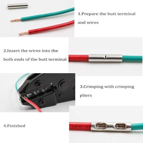 40 Pcs Non Insulated Butt Connectors Kit AWG 4 6 8 Gauge Uninsulated Butt Connectors Electrical Wire Crimp Ferrule Terminals in Saudi Arabia
