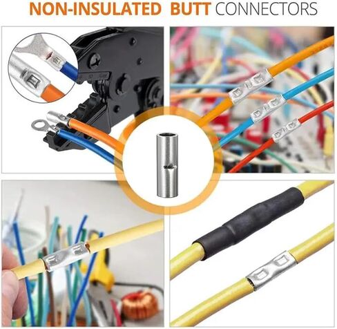 40 Pcs Non Insulated Butt Connectors Kit AWG 4 6 8 Gauge Uninsulated Butt Connectors Electrical Wire Crimp Ferrule Terminals in Saudi Arabia