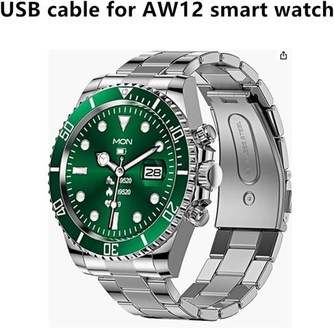 كابل USB للساعة الذكية Loluka AW12، شاحن بديل مغناطيسي متوافق مع الساعات الذكية AW12 in Kuwait