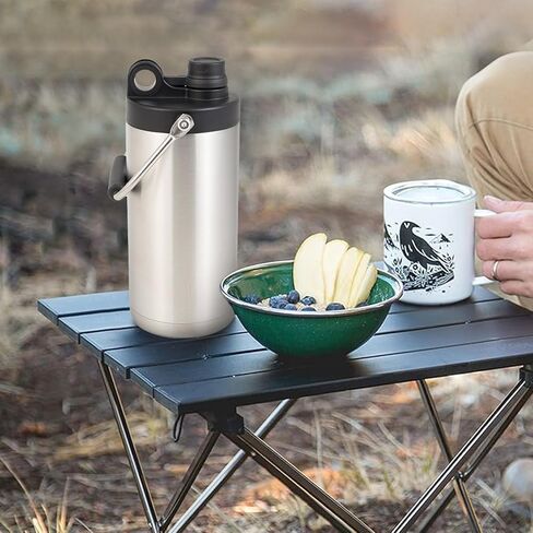 Half Gallon Water Bottle Insulated, 64oz Stainless Steel Water Jug With Handle and Wide Mouth Water Flask Sweat-Proof, Half Gallon Vacuum Double Walled Jug for Sports, Outdoors, Black in Saudi Arabia