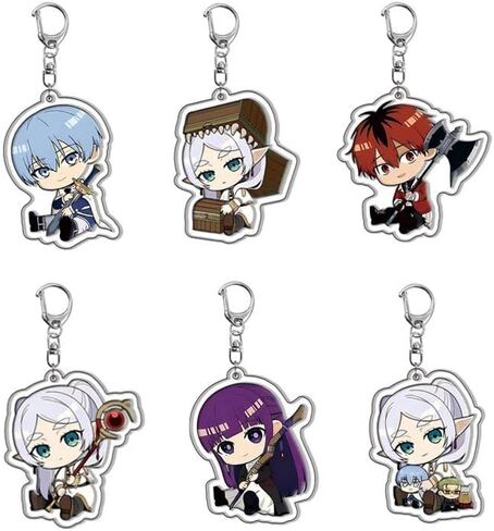 NAIAN 6Pcs Frieren Himmel Anime Keychain Car Keychain Accessories Cool Funny Creative for Pendant Pants Decoration Clothes Hat Gift Friend Sunscreen Decor in Saudi Arabia