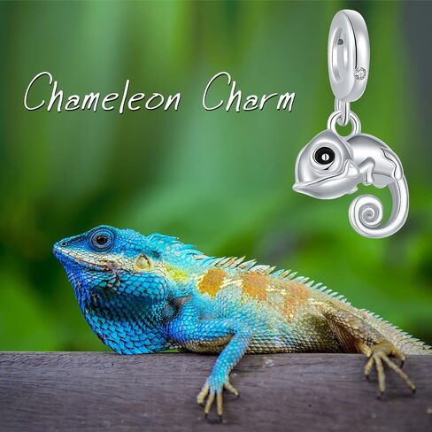 Silver Charms Bead Bracelet Jewelry - Silver Cute Insect Charms for Bracelet Necklace, Hollow Hive Honeybee/Dragonfly/Chameleon Dangle Beads Fit DIY Charm Bracelets and Necklaces in Saudi Arabia