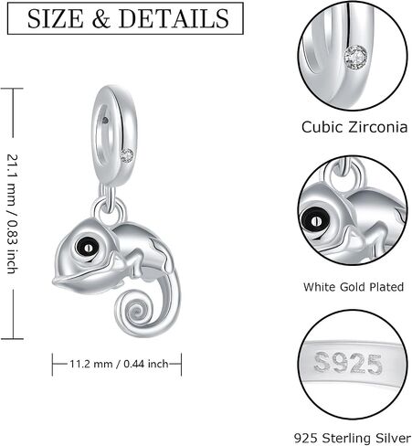 Silver Charms Bead Bracelet Jewelry - Silver Cute Insect Charms for Bracelet Necklace, Hollow Hive Honeybee/Dragonfly/Chameleon Dangle Beads Fit DIY Charm Bracelets and Necklaces in Saudi Arabia