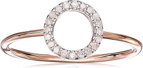 Amazon Essentials 1/10th CT TW Diamond Geometric Circle Ring in Sterling Silver (previously Amazon Collection) in Saudi Arabia