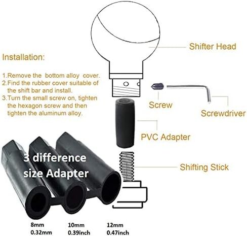 5-Speed Manual Transmission Stick Shift Knob Light Weigh Black Gear Lever Cover in Saudi Arabia