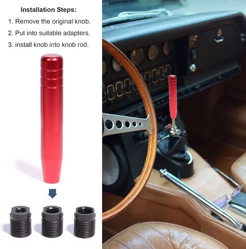 7 Inch Aluminum Alloy Shifter knob Universal Gear Shifter Knobs with Adapter Fits Most C in Saudi Arabia
