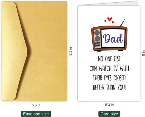 Funny Birthday Card for Dad, Dad Birthday Card from Daughter Son, Humorous Father's Day Card, Dad Greeting Card, Watch TV With Eyes Closed in Saudi Arabia
