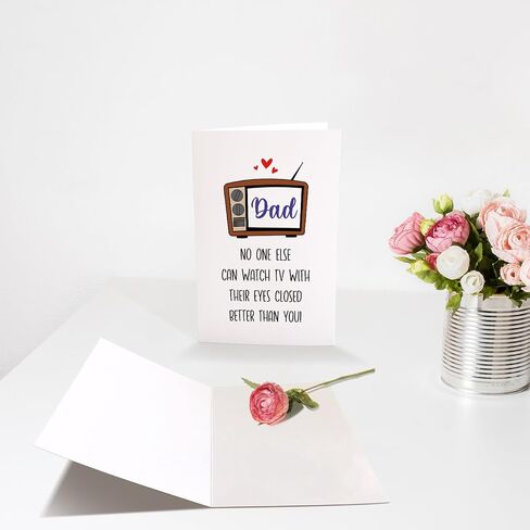 Funny Birthday Card for Dad, Dad Birthday Card from Daughter Son, Humorous Father's Day Card, Dad Greeting Card, Watch TV With Eyes Closed in Saudi Arabia
