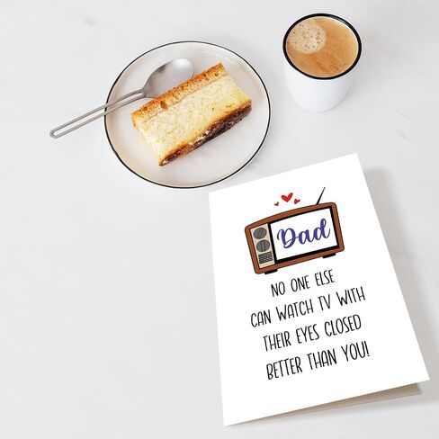 Funny Birthday Card for Dad, Dad Birthday Card from Daughter Son, Humorous Father's Day Card, Dad Greeting Card, Watch TV With Eyes Closed in Saudi Arabia