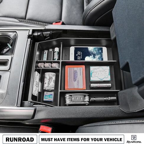 Center Console Organizer Tray Compatible 2021 2022 2023 2024 Ford F150 Accessories, Console Organizer Armrest Tray Insert Container Secondary Storage Box (Full Console w/Bucket Seats ONLY) in Saudi Arabia
