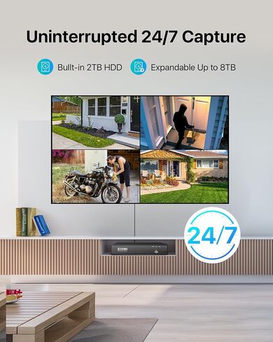 كاميرا ZOSI C186 Aurora Lux True Color Night Vision 5MP 3K PoE للأمن في الهواء الطلق، فتحة كبيرة F1.0، مستشعر صورة 1/1.79 بوصة، ضوء دافئ ذكي، اكتشاف السيارة البشرية، إنذار صفارات الإنذار، محادثة ثنائية الاتجاه in Saudi Arabia