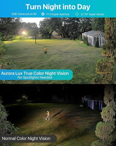 كاميرا ZOSI C186 Aurora Lux True Color Night Vision 5MP 3K PoE للأمن في الهواء الطلق، فتحة كبيرة F1.0، مستشعر صورة 1/1.79 بوصة، ضوء دافئ ذكي، اكتشاف السيارة البشرية، إنذار صفارات الإنذار، محادثة ثنائية الاتجاه in Saudi Arabia