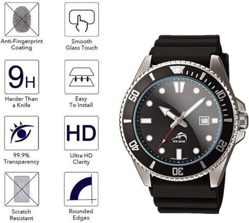 Screen Protector Compatible for Casio MDV-106 Watch,9H Tempered Glass Protective Film (3PCS) in Saudi Arabia