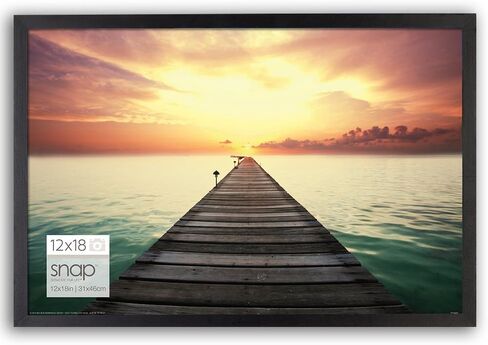 Gallery Solutions - Size 12"x18" - Picture Frame - Black Design for Wall Mounting - Horizontal Wall Mount - Poster Frame - Lightweight Wall Frame in Kuwait