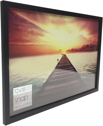 Gallery Solutions - Size 12"x18" - Picture Frame - Black Design for Wall Mounting - Horizontal Wall Mount - Poster Frame - Lightweight Wall Frame in Kuwait