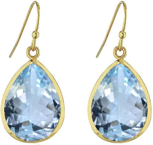 Choose Your Pear Shape Gemstone Drop & Dangle Earring 18K Gold Plated Fish Hook Chakra Healing Birthstone Jewelry For Women in Saudi Arabia