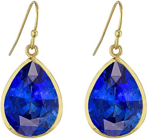Choose Your Pear Shape Gemstone Drop & Dangle Earring 18K Gold Plated Fish Hook Chakra Healing Birthstone Jewelry For Women in Saudi Arabia