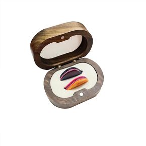 Guitar Pick Holder Set,Mini Wooden Guitar Pick Organizers with 8 Celluloid Picks in 2 Thicknesses for Acoustic, Electric, Bass and Ukulele,Jewelry Organization