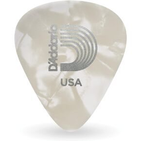 D'Addario Accessories Planet Waves White Pearl Celluloid Guitar Picks, 10 pack, Extra Heavy