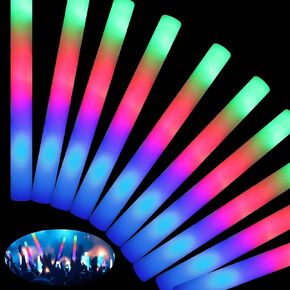 205 PCS Foam Glow Sticks, Bulk Glow Sticks with 3 Modes Colorful Flashing, LED Light Stick, Glow in Dark Party Supplies for Wedding, Raves, Birthday, Christmas, New Year