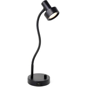 مصباح مكتب LED عاكس للضوء من O'Bright مع منفذ شحن USB (5V/2A)، مصباح LED خافت كامل المدى، مصباح طاولة مع شاحن USB، رقبة معقوفة مرنة، مصباح مكتب/مصباح بجانب السرير، تصميم عتيق (أسود) in Kuwait