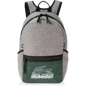 Lacoste Graphic Print Colorblock Backpack, GRIS Chine VERT 132 Noir in Kuwait