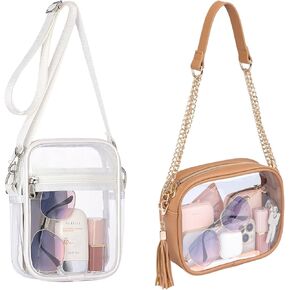 PACKISM محفظة بيضاء شفافة وحقيبة كروس شفافة باللون البني، مبيعات الحزمة in Kuwait