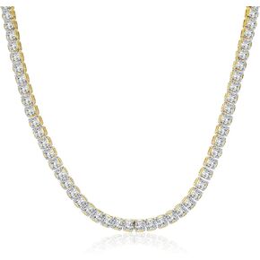 AAA Cubic Zircon Tennis Necklace for Women Silver Plated Solitaire Tennis Choker CZ Tennis Chain Necklace for Women Bride