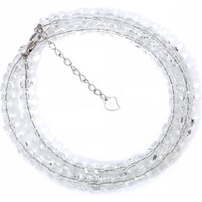 ABCGEMS Madagascan Red Garnet Beads Chocker Necklace with Sterling Silver Lobster Clasp & 2-Inch Chain Extender (A Revolutionary Diamond-Cut Brings a High-End Look to a Traditional Rondelle) Micro-Faceted Rondelle (Adjustable 15.5+2 Inches) Tiny 4mm