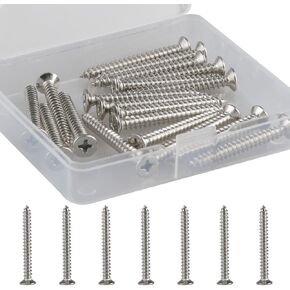 Self-Tapping Screws Stainless Steel Flathead Screws Cross Flat Head Tapping Wood Screws Set Assortment Set Wood Work for Wall Plates (M4 × 50 20PCS)