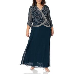 J Kara Women's Size Pop Over with Beaded Bottom Plus