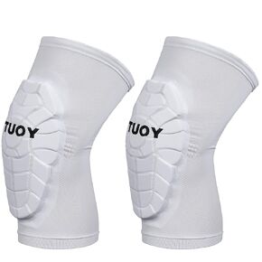 Knee Pads Football Compression Padded Leg Sleeve Knee Protection Pads For Basketball Baseball Volleyball Cycling Wrestling - Adult & Youth Size (S-Red 1 Pair)