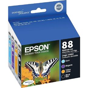EPSON 88 DURABrite Ultra Ink Black & Color Combo Pack For CX-4400, CX-4450, CX-7400, CX-7450, N-10, N-11, NX-100, NX-105, NX-110, NX-115, NX-200, NX-215, NX-300, NX-305, NX-400, NX-415