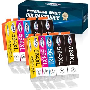 564XL Ink Cartridge Replacement for HP 564, 564XL Color Ink Compatible with HP DeskJet 3520 3522 Officejet 4620 Photosmart 5520 6510 6520 7520 7525, 9 Packs (3 Cyan, 3 Magenta, 3 Yellow)
