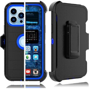 Tekcoo Case Compatible for iPhone 14 Plus | 6.7 inch | 2022 with [Built-in Screen Protector] Holster Locking Belt Clip [Military Grade 12FT Drop Tested] Full Body Carrying Kickstand Cover - Black