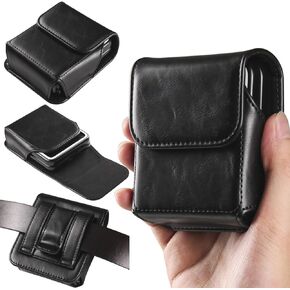 Phone Holster with with Belt Clip Loop for Samsung Galaxy Z Flip 6/5/4/3, Classic Leather Magnetic Closure Phone Holster Case for Motorola Razr 2024 2023 / Razr+ Plus 2023 2024 Brown