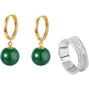 Anime Potara Earrings Cosplay Jewerly with Goku Black Ring Alloy Earrings Men 3pcs